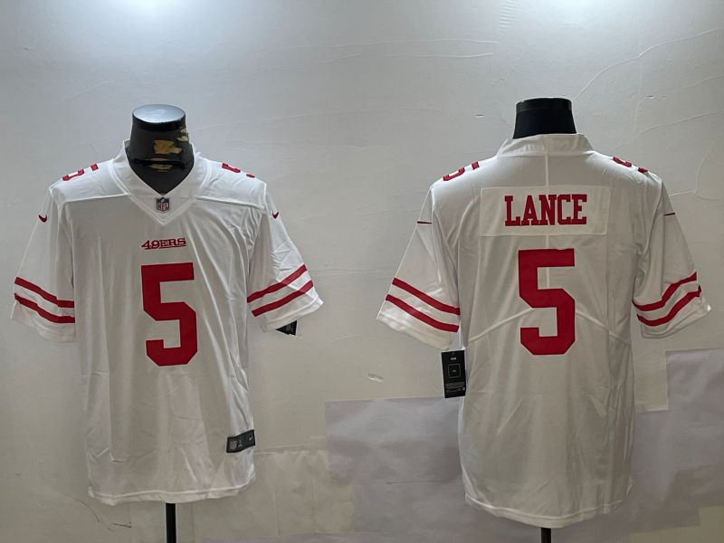 Men San Francisco 49ers 5 Lance White Second generation 2024 Nike Limited NFL Jersey style 7
